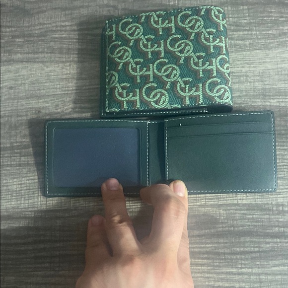 Coach Monogram Green and Brown 3 in 1 Wallet - Picture 7 of 8